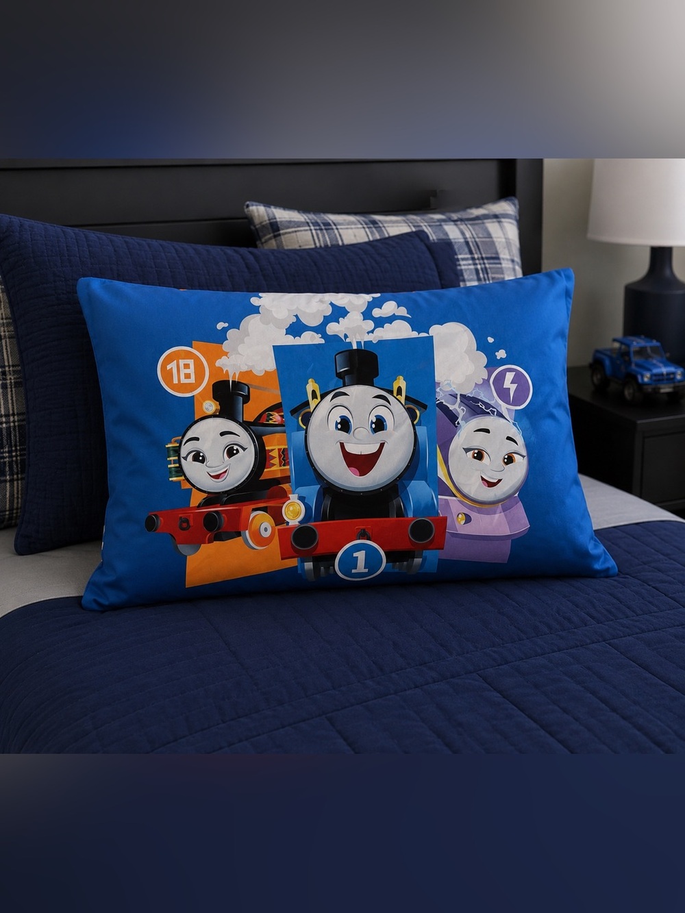 Thomas & Friends Reversible Train Bedding pillowcase - Blue/Red/Orange